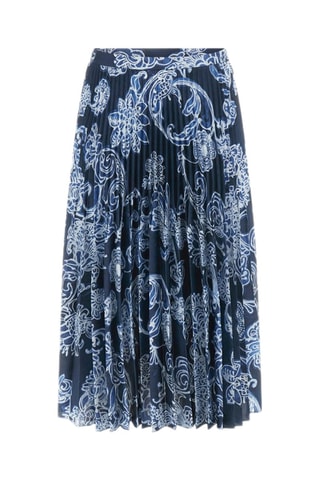 Jupe plissée taille haute - Bleu