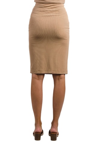 Jupe fourreau taille haute - Beige