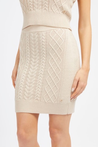 Jupe droite taille haute- Beige