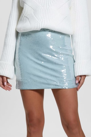 Minijupe taille haute - Argenté