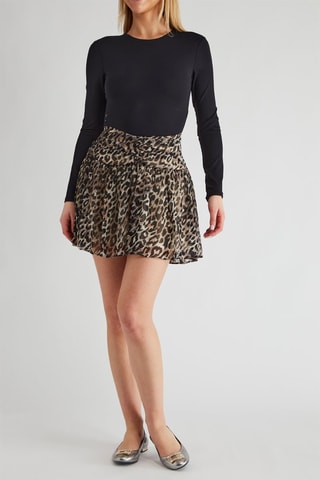 Jupe plissée taille haute - Noir