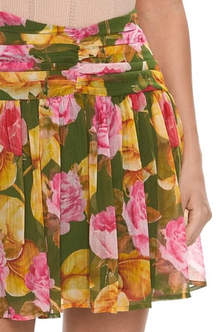 Jupe plissée taille haute - Vert foncé