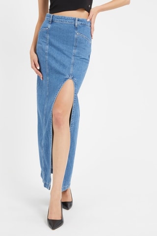 Jupe longue en jean - Bleu