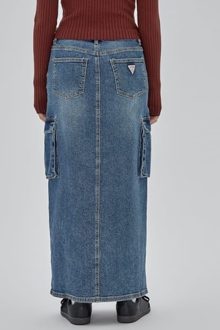 Jupe longue en jean Split - Bleu marine