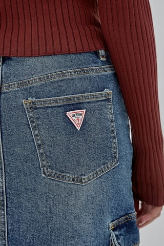 Jupe longue en jean Split - Bleu marine