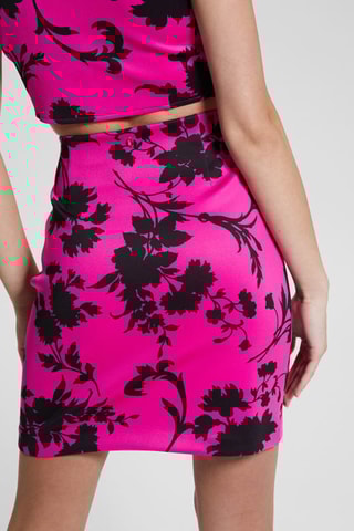 Minijupe taille haute - Fuchsia et noir