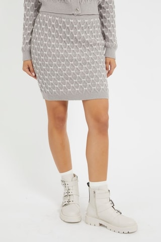 Jupe droite taille haute - Gris foncé