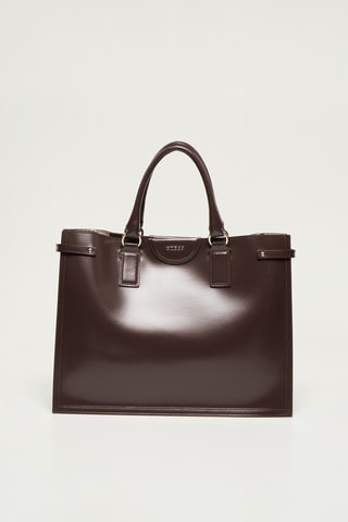 Sac à main en cuir Issa - Marron foncé
