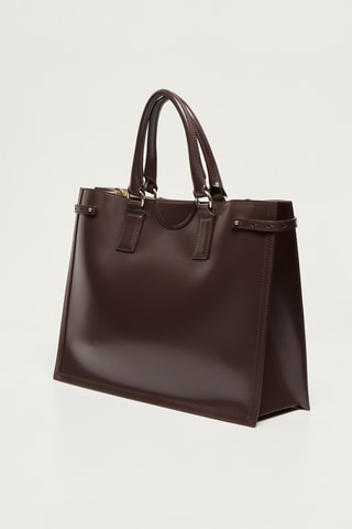 Sac à main en cuir Issa - Marron foncé