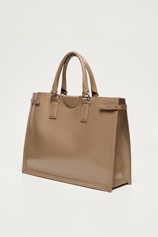 Sac à main en cuir Issa - Taupe