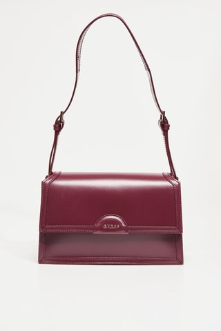 Sac bandoulière en cuir Isa - Bordeaux