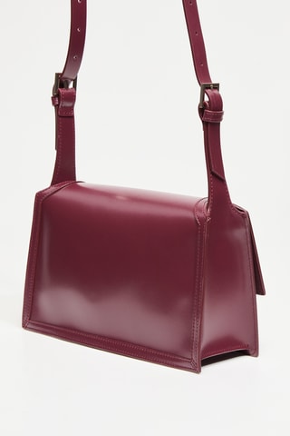 Sac bandoulière en cuir Isa - Bordeaux