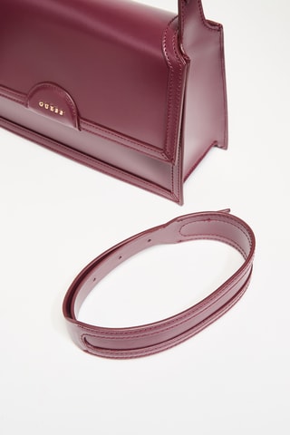 Sac bandoulière en cuir Isa - Bordeaux
