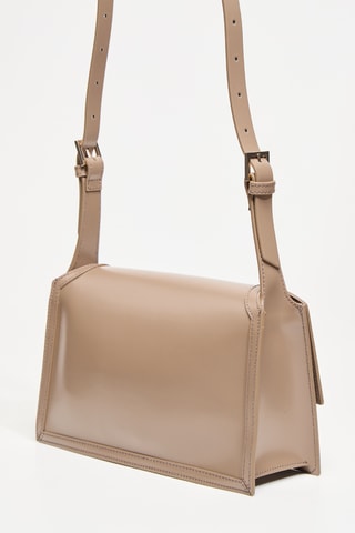 Sac bandoulière en cuir Isa - Taupe