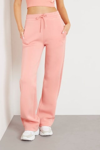 Pantalon straight taille haute Brenda Scuba - Corail