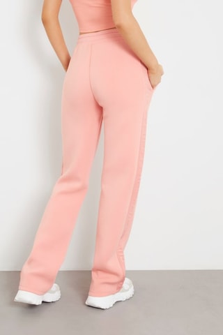 Pantalon straight taille haute Brenda Scuba - Corail
