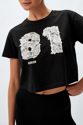 T-shirt cropped Yvette - Noir