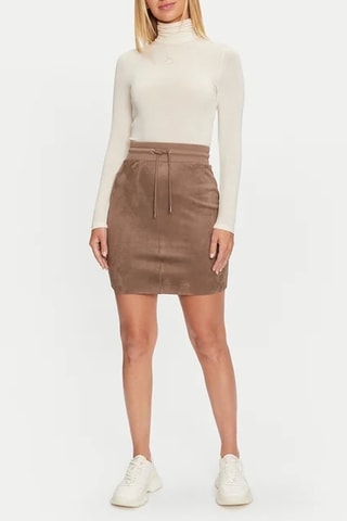 Jupe droite taille haute Tamara - Marron