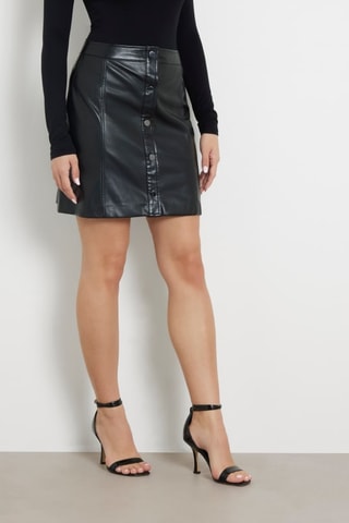 Jupe droite taille haute Carola - Noir