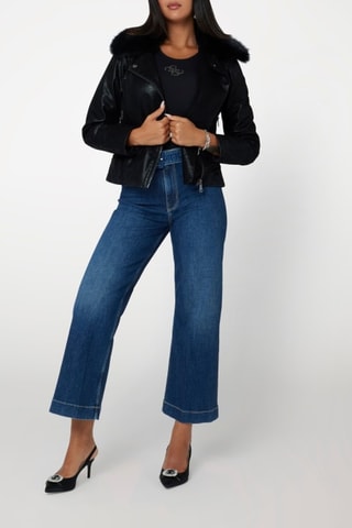 Jean taille haute Dakota - Bleu pétrole