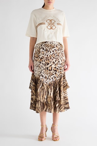 Jupe midi Chantal - Marron