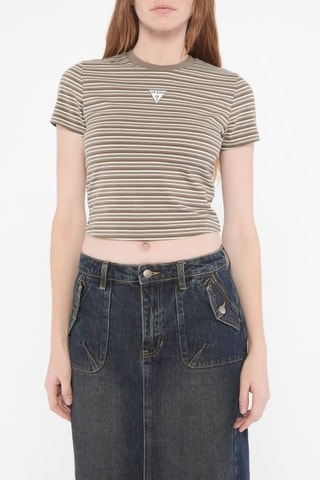 T-shirt cropped Core - Marron