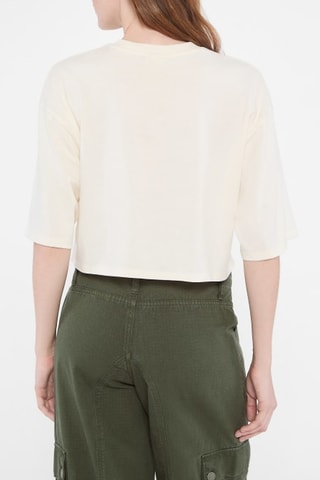 T-shirt cropped Vintage - Beige clair