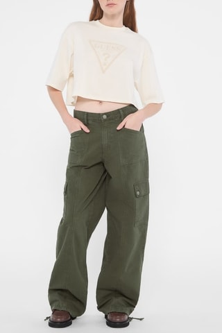 T-shirt cropped Vintage - Beige clair