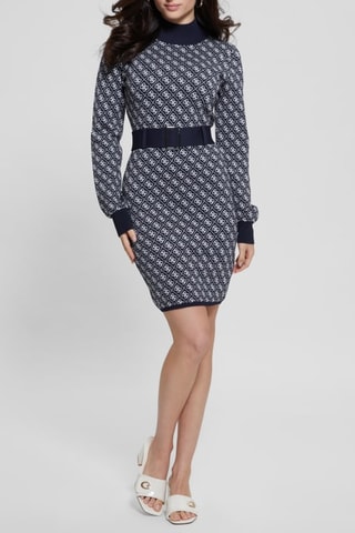 Robe fourreau Lise - Bleu marine et écru