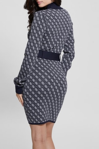 Robe fourreau Lise - Bleu marine et écru