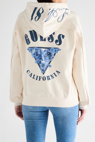 Sweat à capuche Roses Triangle - Ecru