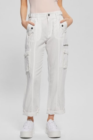 Pantalon cargo en lin Nessi - Blanc