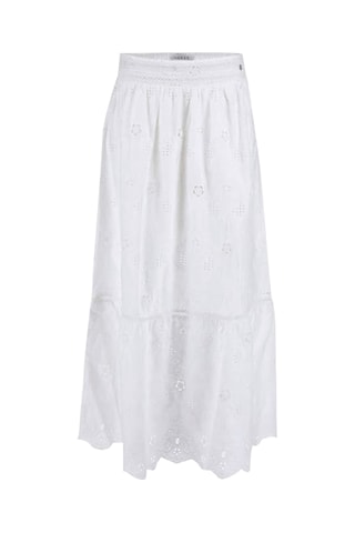 Jupe longue en broderie anglaise taille haute Frida - Blanc