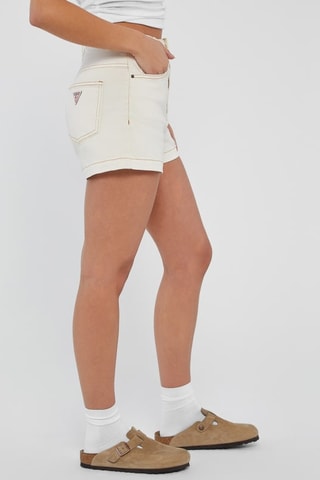Short en jean taille haute Go Kit - Ecru