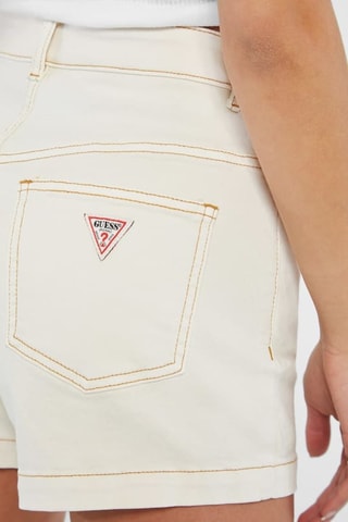 Short en jean taille haute Go Kit - Ecru