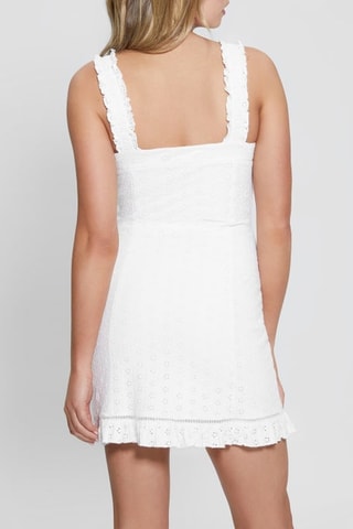 Robe droite en broderie anglaise Carmen - Blanc