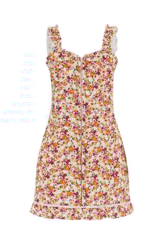 Robe droite en broderie anglaise Carmen - Rose et orange