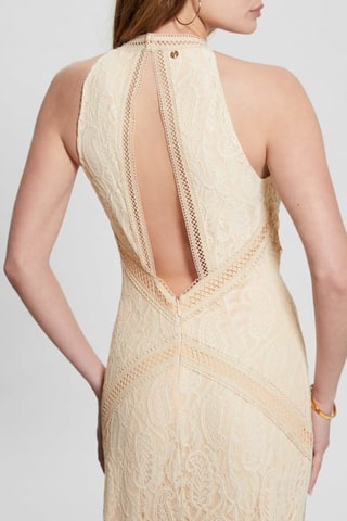 Robe longue en dentelle Liza - Beige