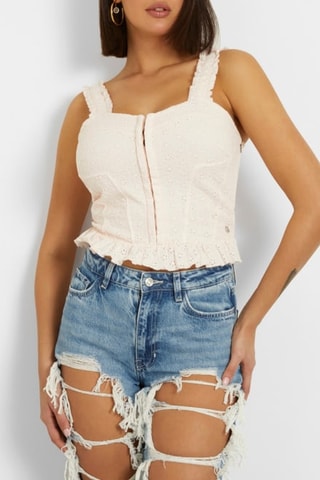 Top en broderie anglaise Carmen - Nude