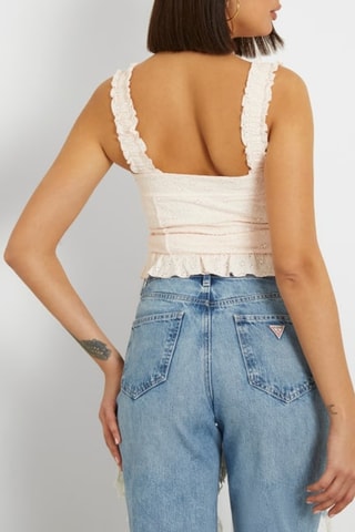 Top en broderie anglaise Carmen - Nude