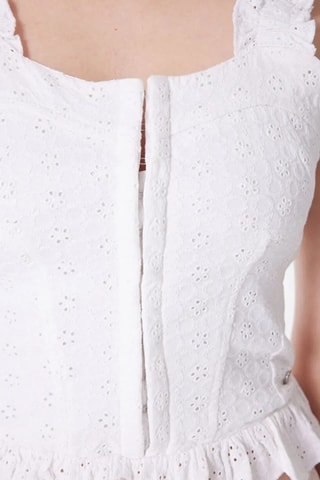 Top en broderie anglaise Carmen - Blanc