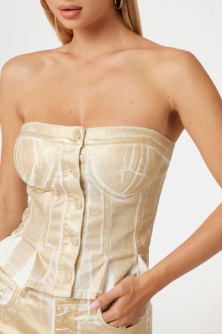 Top bustier en jean Tulip - Doré