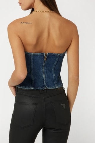 Top bustier en jean Kelly - Bleu