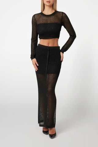 Jupe longue taille haute Morgen - Noir