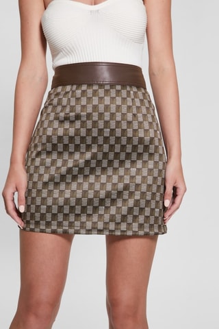 Jupe droite taille haute New Gea - Marron