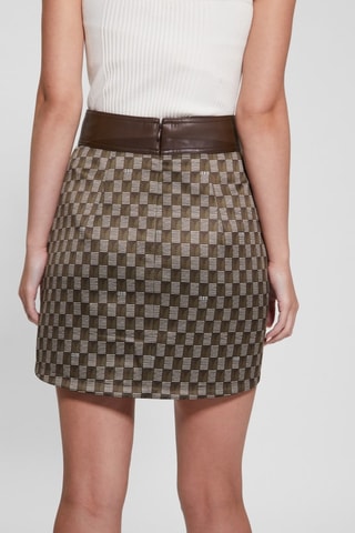 Jupe droite taille haute New Gea - Marron
