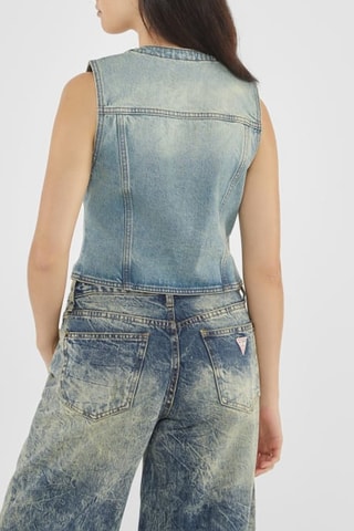 Gilet sans manches en jean Go Vintage - Bleu clair