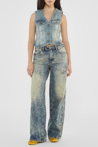 Gilet sans manches en jean Go Vintage - Bleu clair