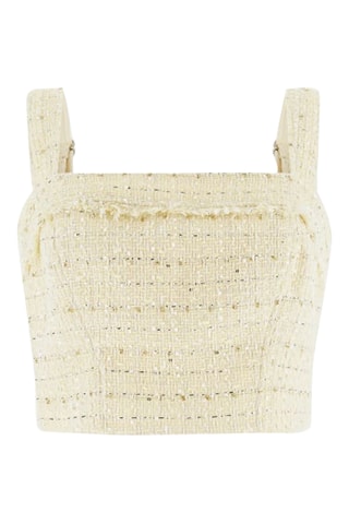 Top en tweed Sofia - Jaune
