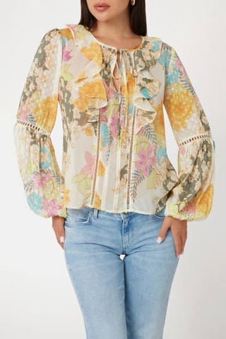 Blouse Laila - Blanc et jaune